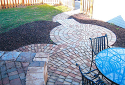 Patio and Walkways: Tumbled Paver Walkway With Courtyard