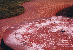 Patio and Walkways: Non Tumbled Traditional Red Brick